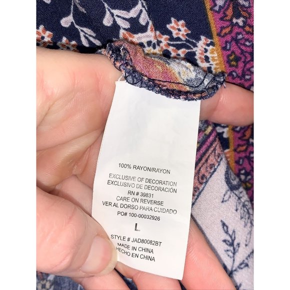 Mason Belle Off the Shoulder Boho Tunic Womens Top Large-9923 - Picture 3 of 9